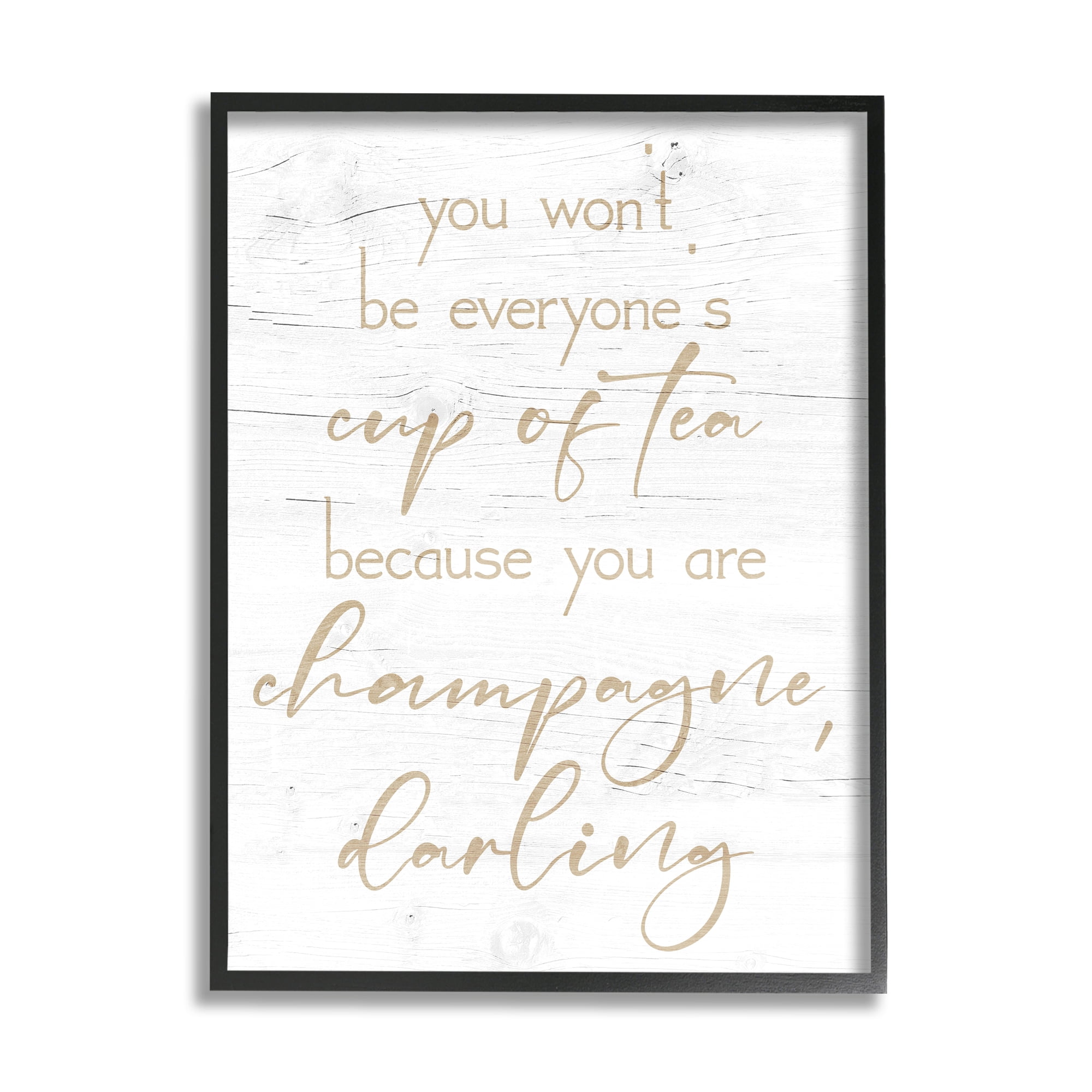 Stupell You Are Champagne Darling Encouragement Food & Beverage Painting Black Framed Art Print Wall Art