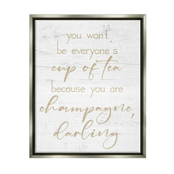 Stupell You Are Champagne Darling Encouragement Food & Beverage Painting Gray Floater Framed Art Print Wall Art