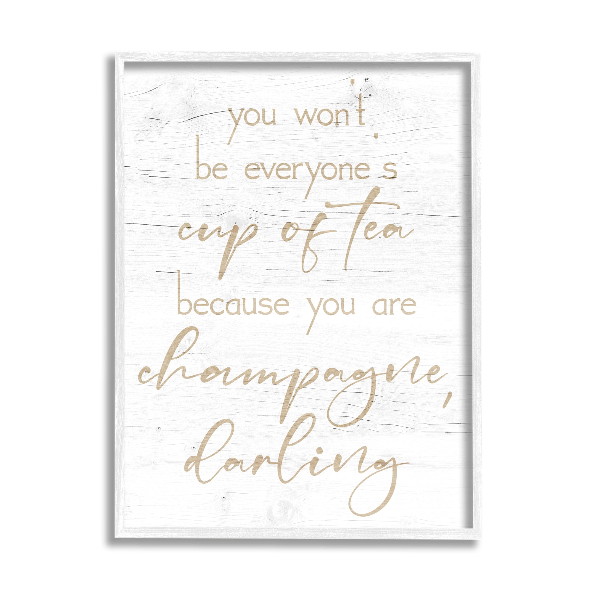 Stupell You Are Champagne Darling Encouragement Food & Beverage Painting White Framed Art Print Wall Art