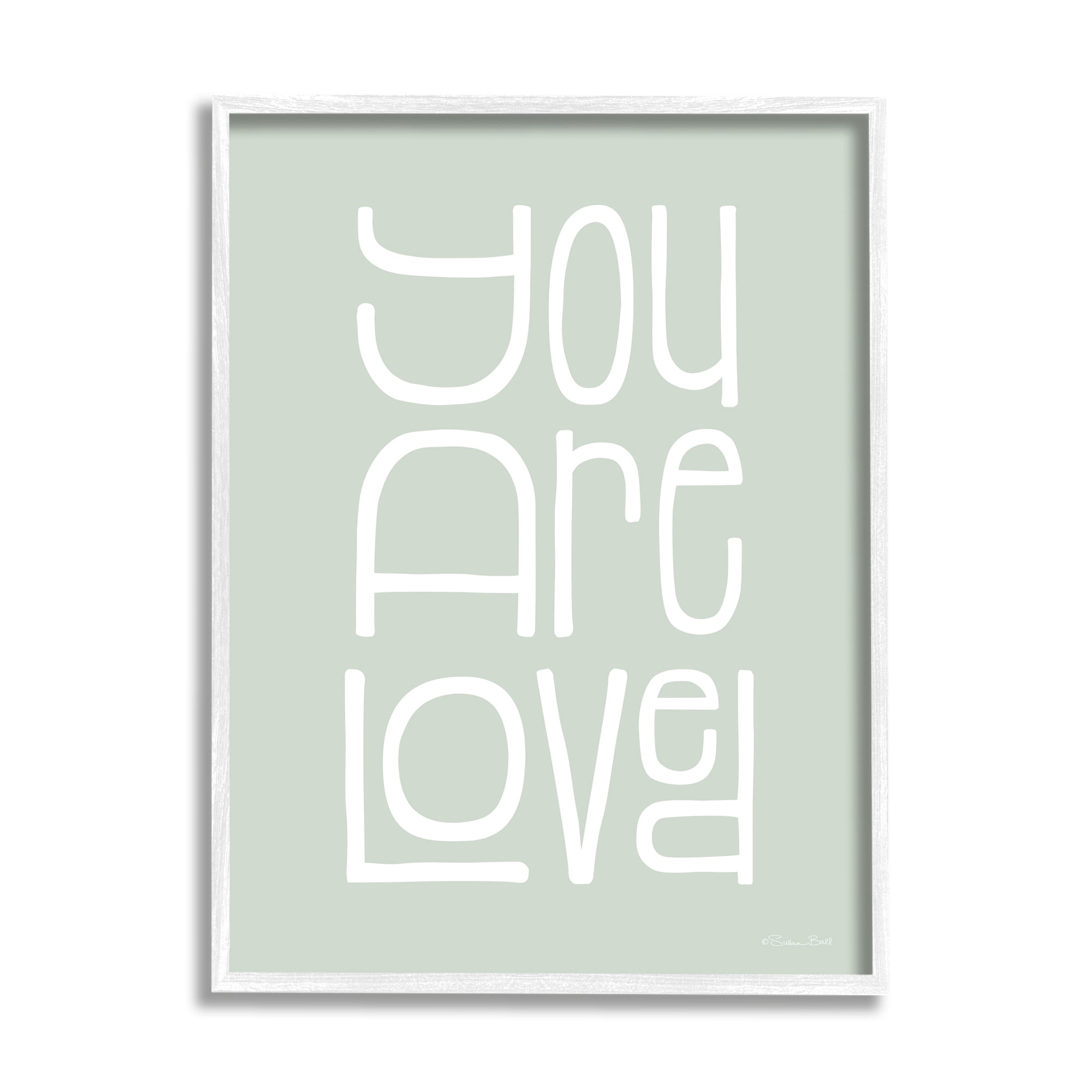 Stupell You Are Loved Casual Phrase Inspirational Painting White Framed Art Print Wall Art