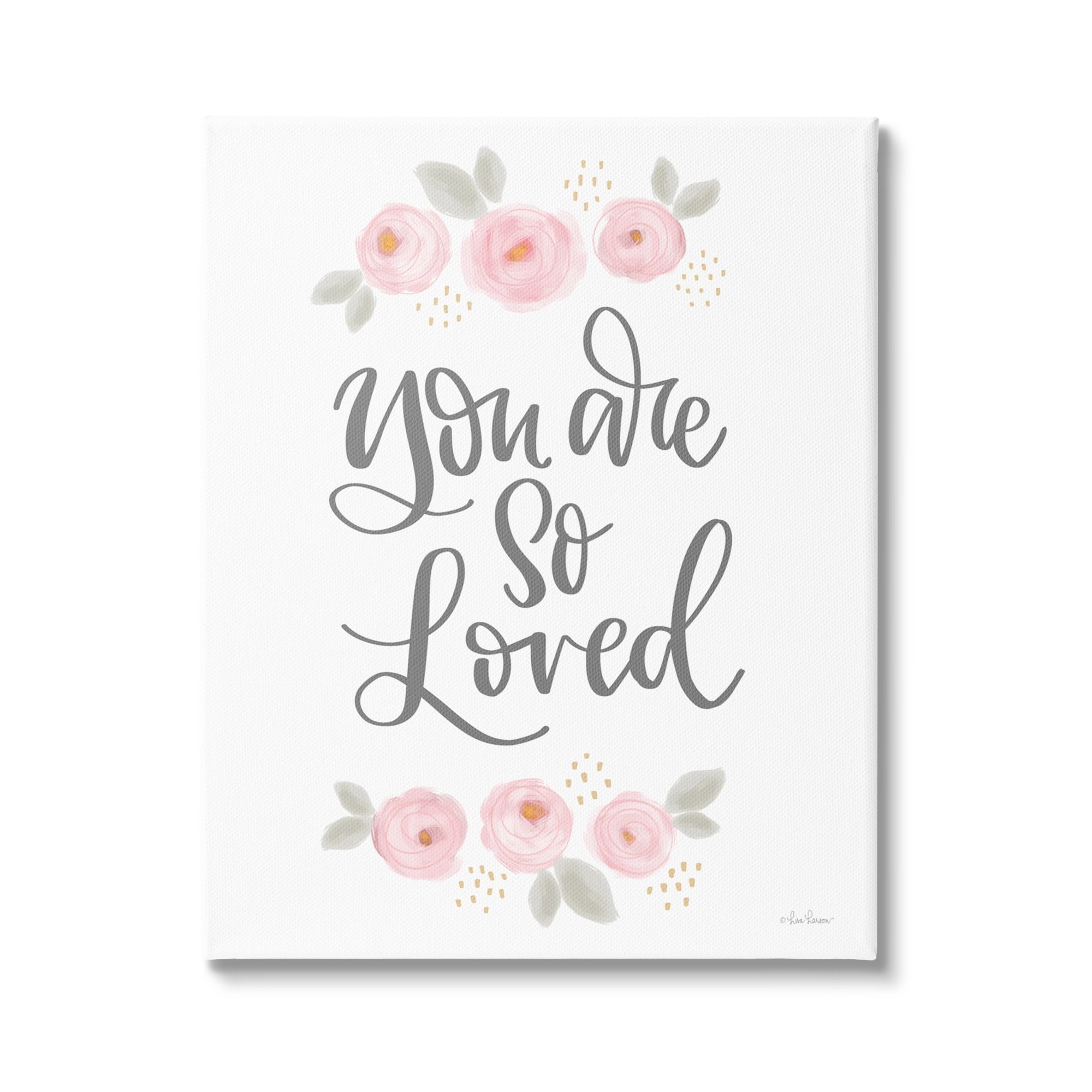Stupell You Are So Loved Blooming Peonies Botanical & Floral Painting Gallery Wrapped Canvas Print Wall Art