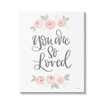 Stupell You Are So Loved Blooming Peonies Botanical & Floral Painting Gallery Wrapped Canvas Print Wall Art