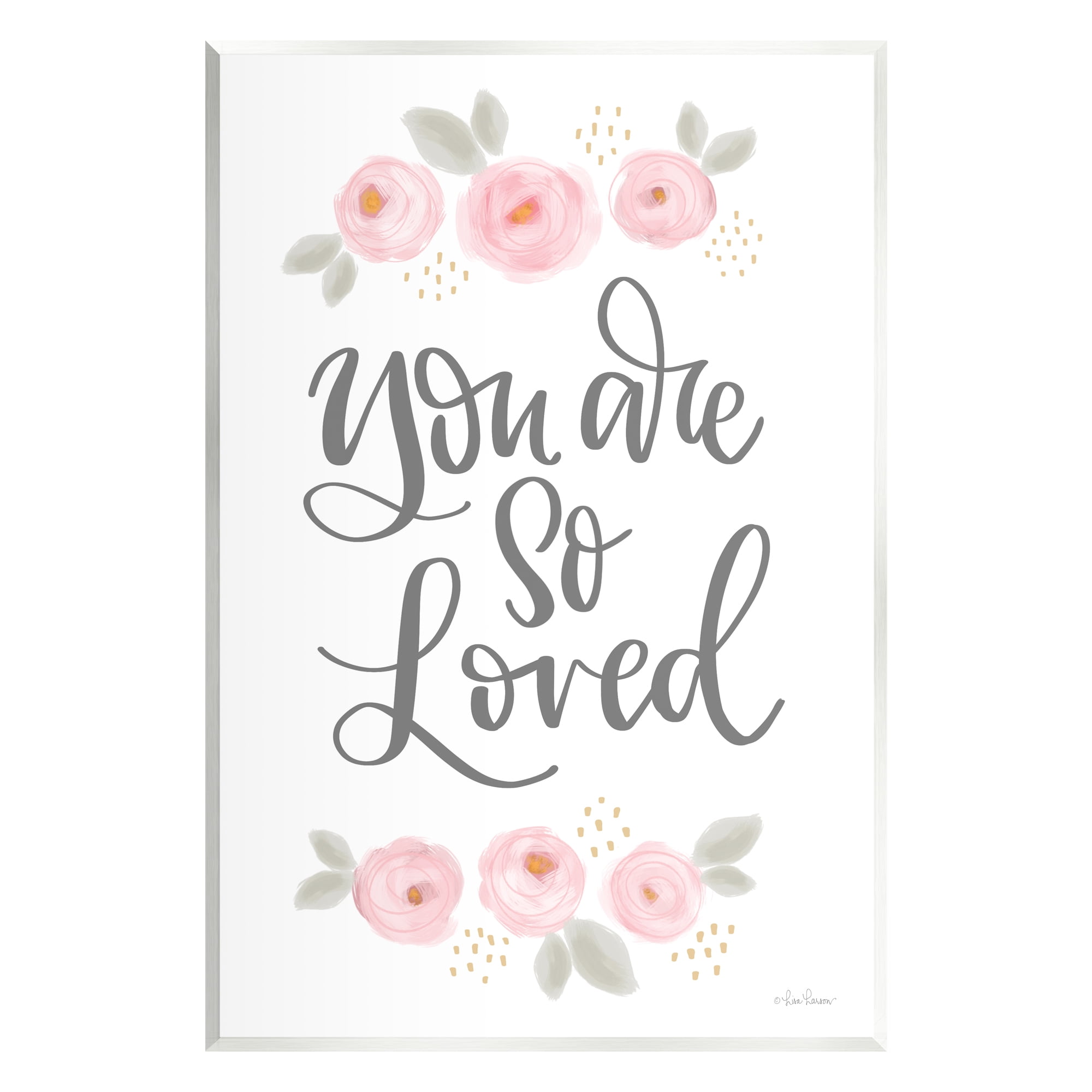 Stupell You Are So Loved Blooming Peonies Botanical & Floral Painting Wall Plaque Unframed Art Print Wall Art