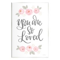 Stupell You Are So Loved Blooming Peonies Botanical & Floral Painting Wall Plaque Unframed Art Print Wall Art