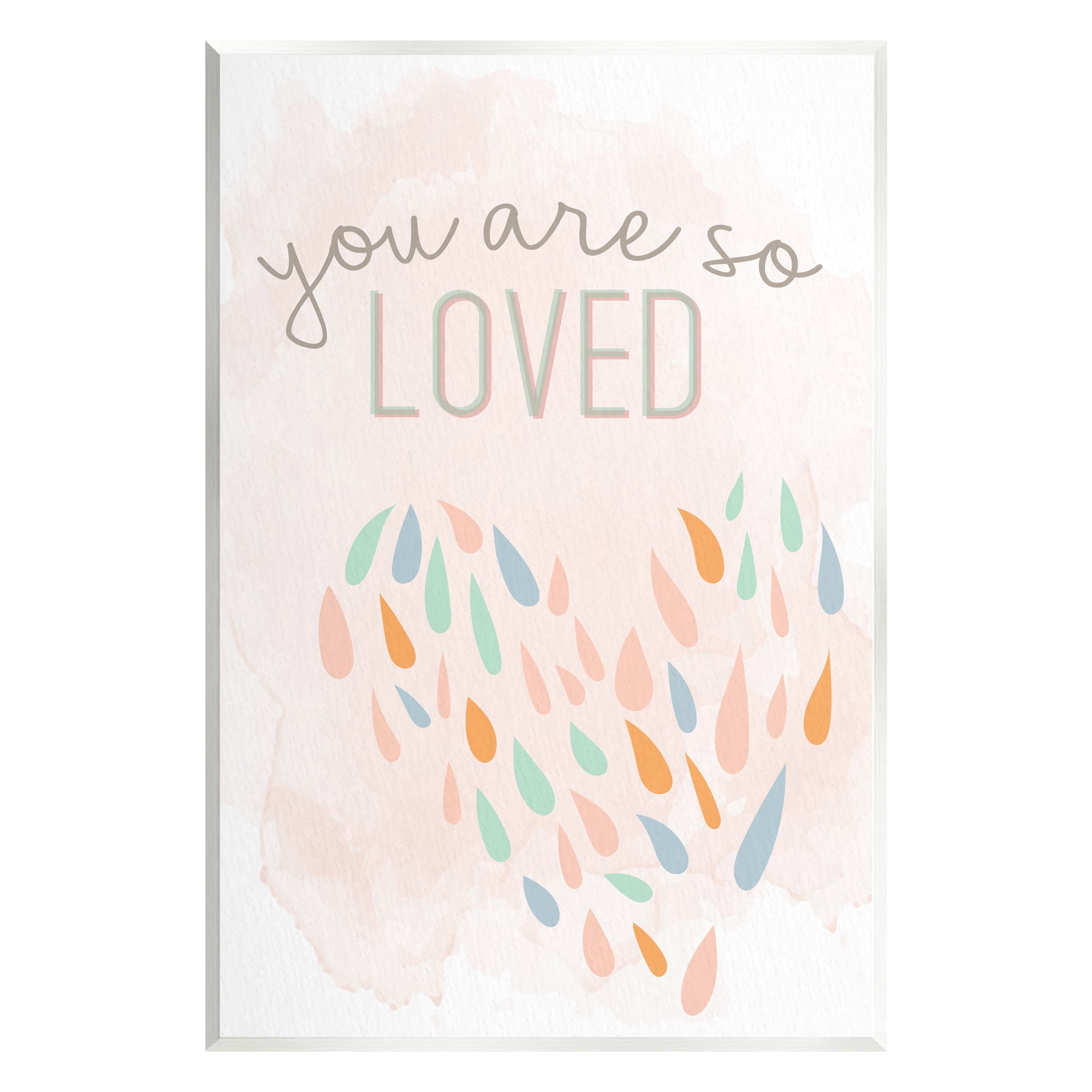 Stupell You Are So Loved Fun Heart Shape Inspirational Painting Wall Plaque Unframed Art Print Wall Art