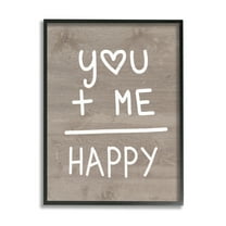 Stupell You   Me = Happy Equation Romance Inspirational Painting Black Framed Art Print Wall Art