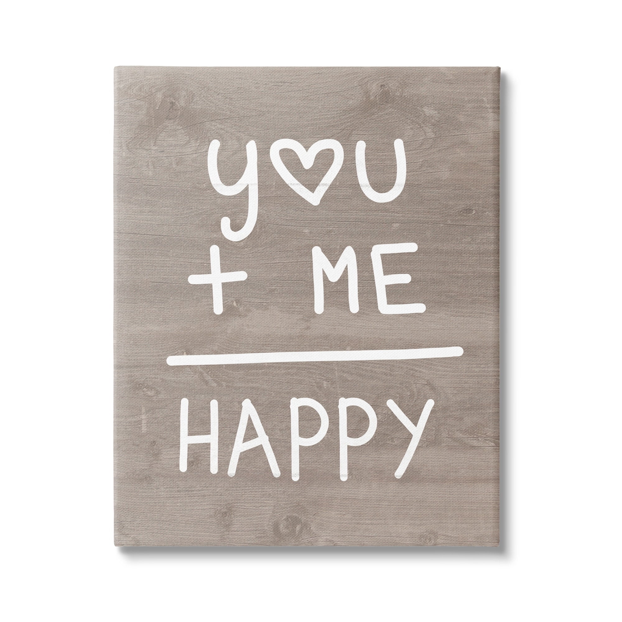 Stupell You + Me = Happy Equation Romance Inspirational Painting Gallery Wrapped Canvas Print Wall Art