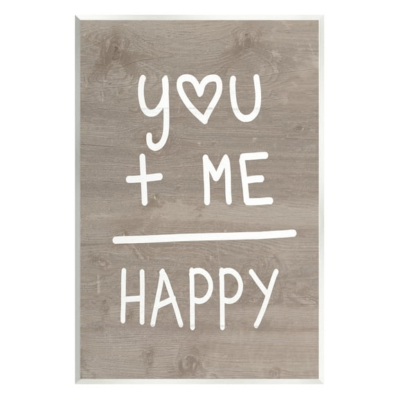 Stupell You + Me = Happy Equation Romance Inspirational Painting Wall Plaque Unframed Art Print Wall Art