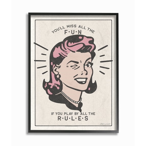 Stupell You Will Miss All The Fun Vintage Style Design Framed Art, 11 x 14, Proudly A - Multi-Color 11 x 14