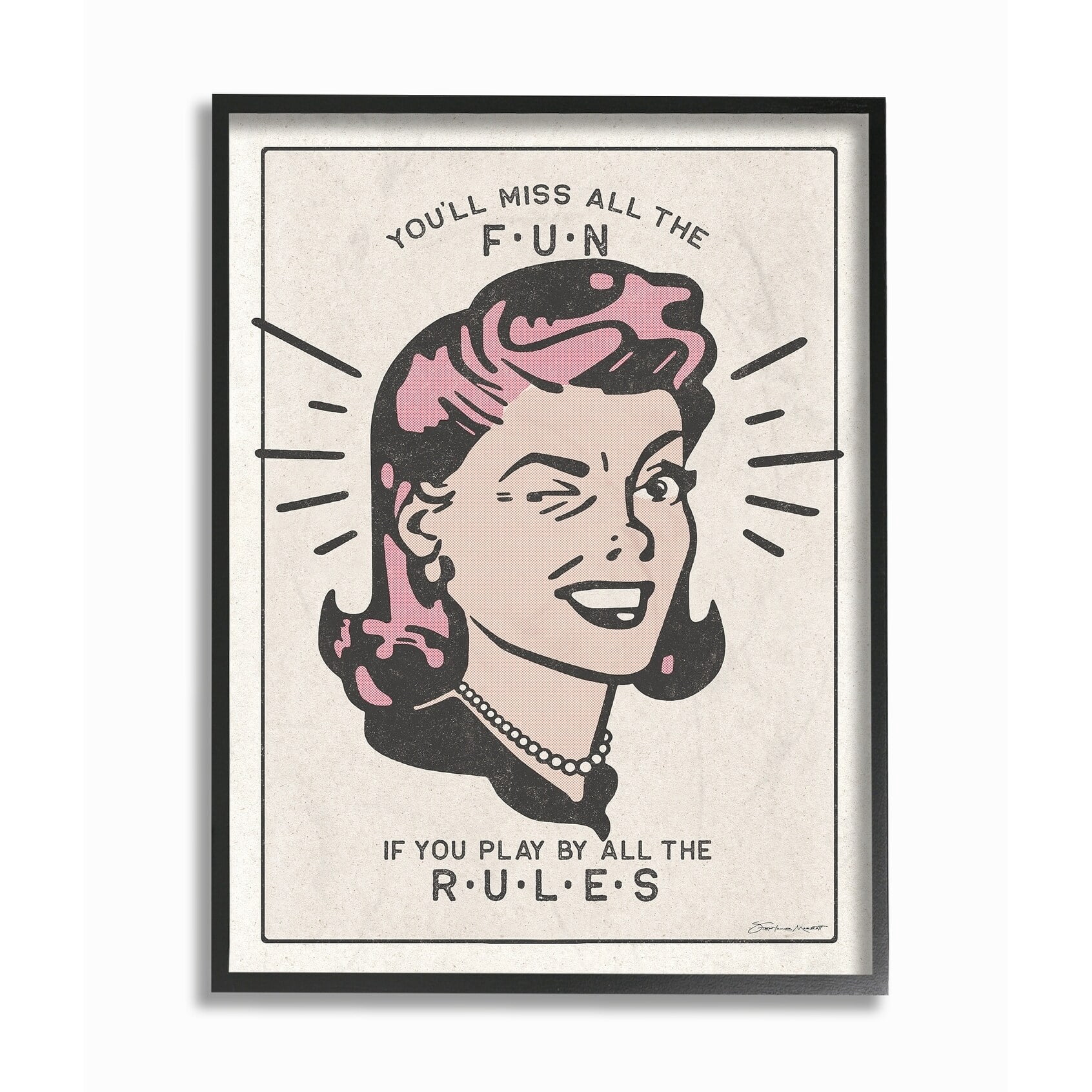 Stupell You Will Miss All The Fun Vintage Style Design Framed Art, 11 x 14, Proudly A - Multi-Color 11 x 14