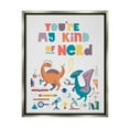 thumbnail image 1 of Stupell You're My Kind Of Nerd Dinosaurs Typography Painting Gray Floater Framed Art Print Wall Art, 1 of 6