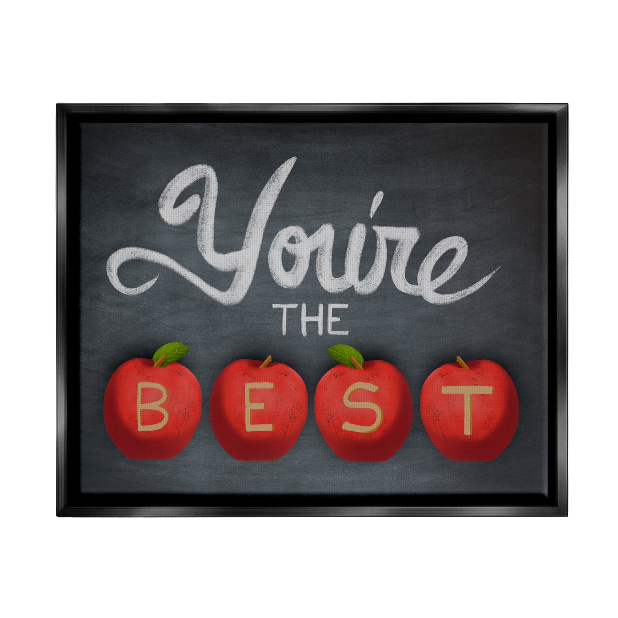 Stupell You're The Best Teacher Apples Food & Beverage Painting Black Floater Framed Art Print Wall Art