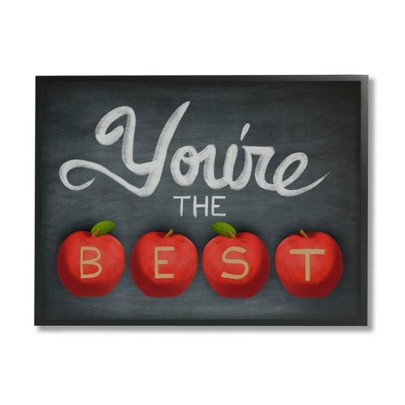 Stupell You're The Best Teacher Apples Food & Beverage Painting Black Framed Art Print Wall Art
