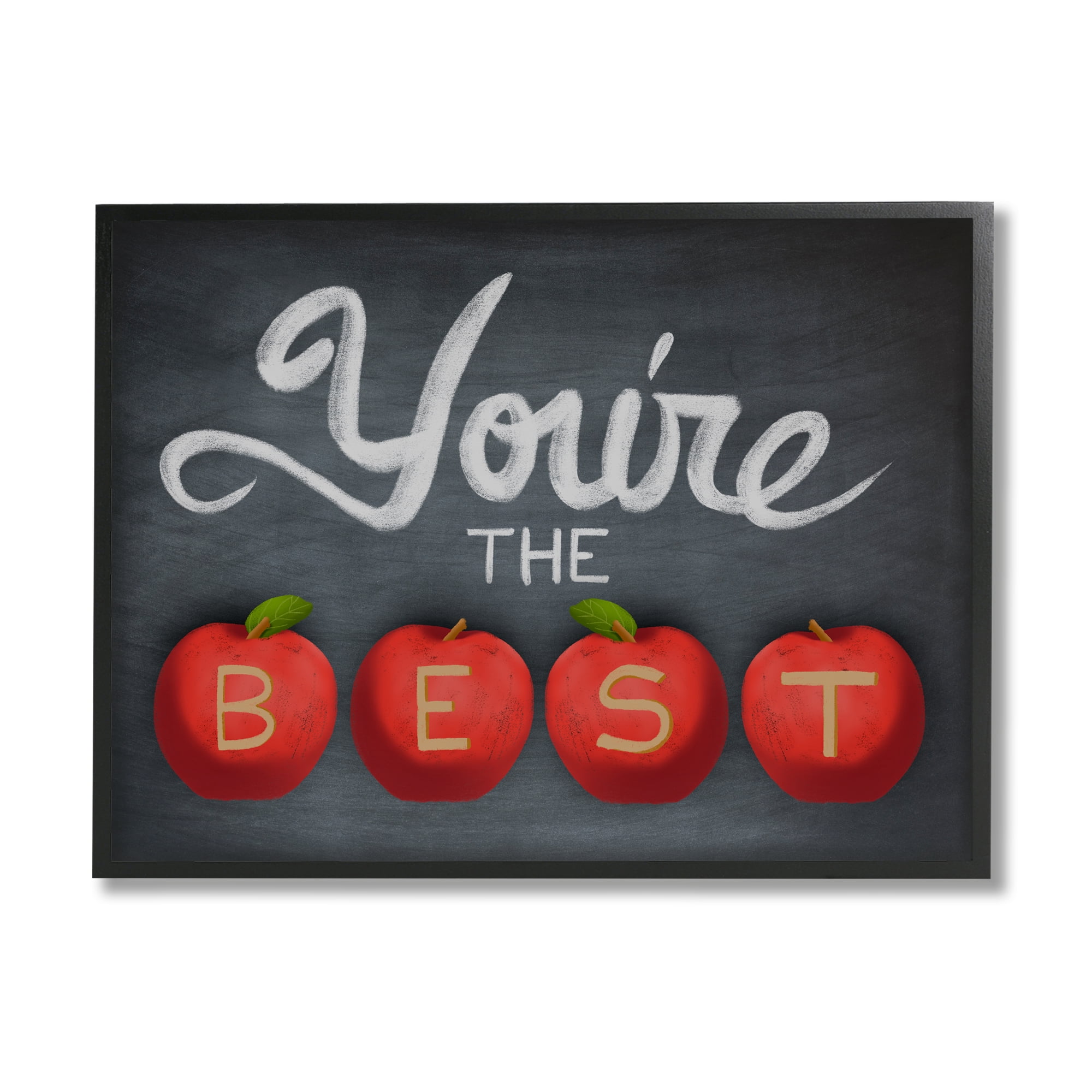 Stupell You're The Best Teacher Apples Food & Beverage Painting Black Framed Art Print Wall Art