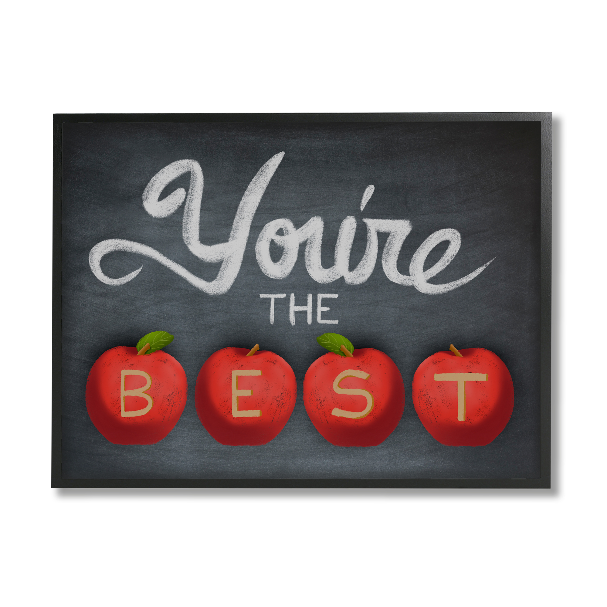 Stupell You're The Best Teacher Apples Food & Beverage Painting Black Framed Art Print Wall Art