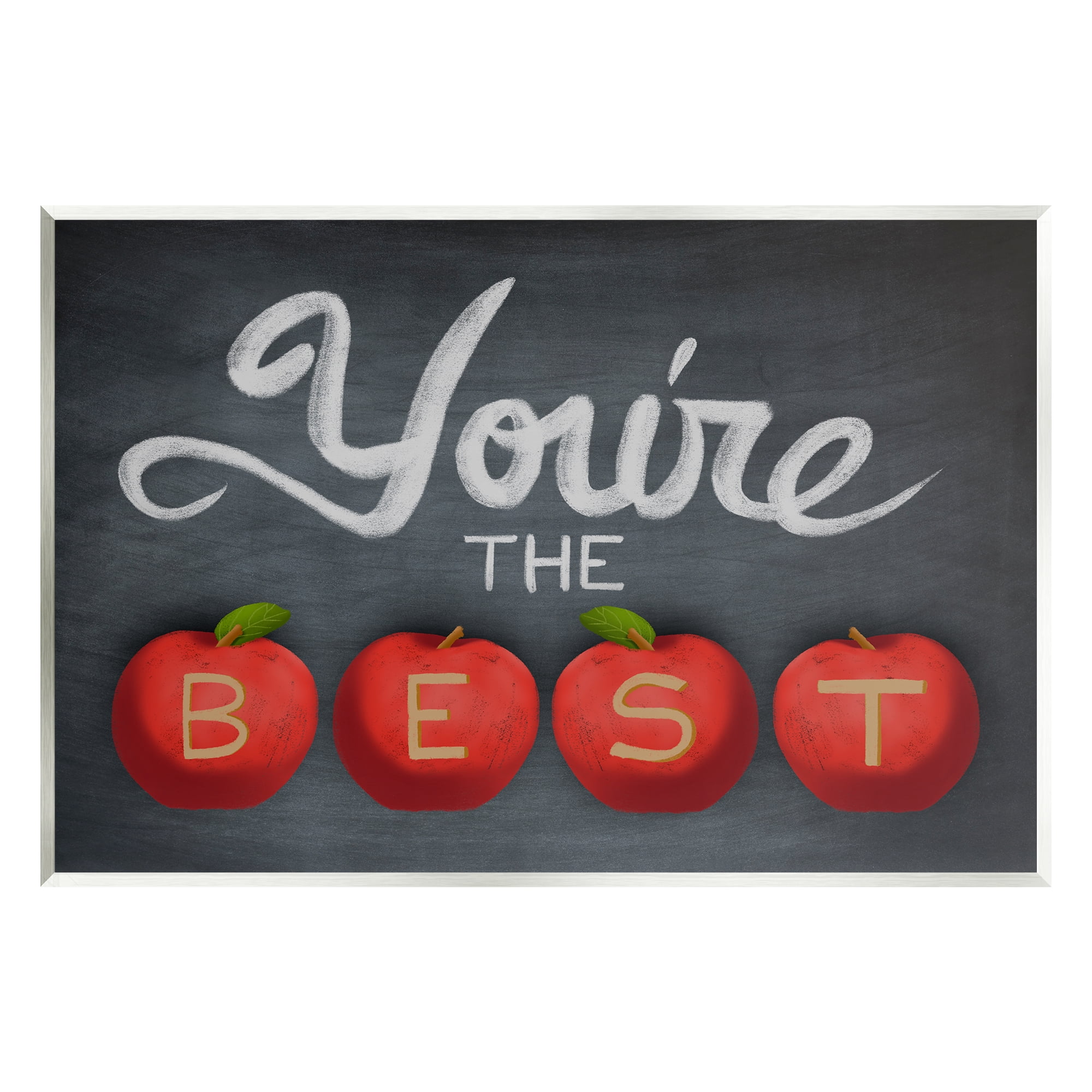 Stupell You're The Best Teacher Apples Food & Beverage Painting Wall Plaque Unframed Art Print Wall Art