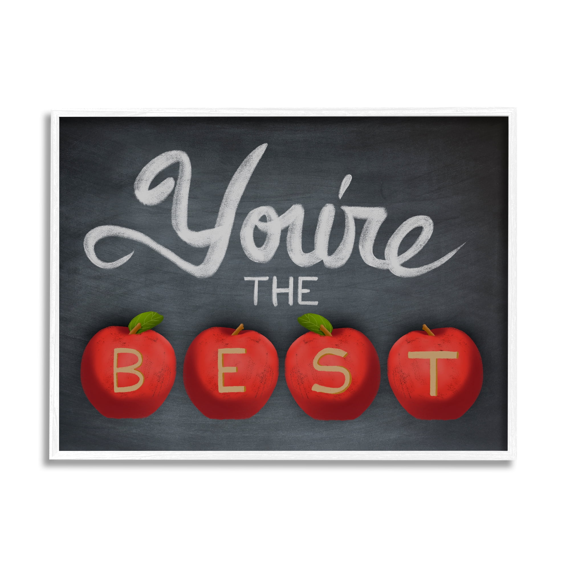 Stupell You're The Best Teacher Apples Food & Beverage Painting White Framed Art Print Wall Art
