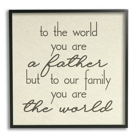 Stupell You're The World Father Appreciation Inspirational Painting Black Framed Art Print Wall Art