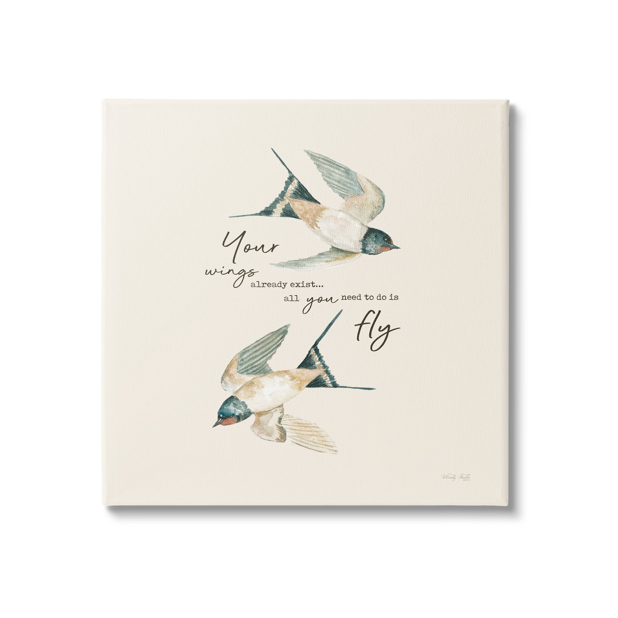 Stupell Your Wings Already Exist Flying Birds Animals & Insects Painting Gallery Wrapped Canvas Print Wall Art