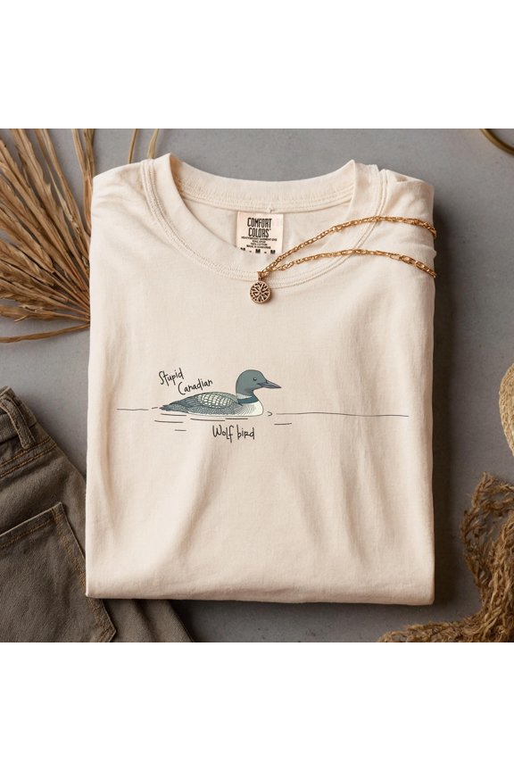 Stupid Canadian Wolf Bird Shirt, Funny Loon Sweatshirt for Hockey Fans, LGBT Gift, Game Day T-Shirt, Hockey Romance Merch