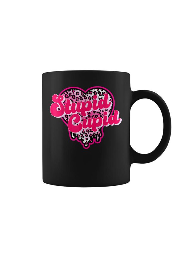 Stupid Cupid Anti Valentine Groovy Valentine Checker Heart Coffee Mugs