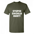 thumbnail image 1 of Stupid Should Hurt Humor Sarcastic Nerds Tshirt Novelty Smart Mens Gift Stupidity Graphic Tee Apparel Funny T Shirt, 1 of 5