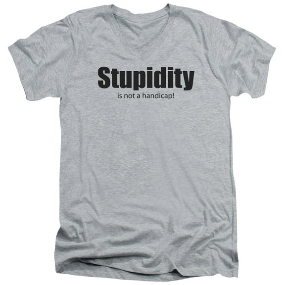 - Stupidity - Slim Fit V Neck Shirt - X-Large