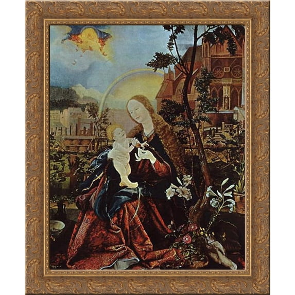 Stuppach Madonna 20x23 Gold Ornate Wood Framed Canvas Art by Grunewald, Matthias