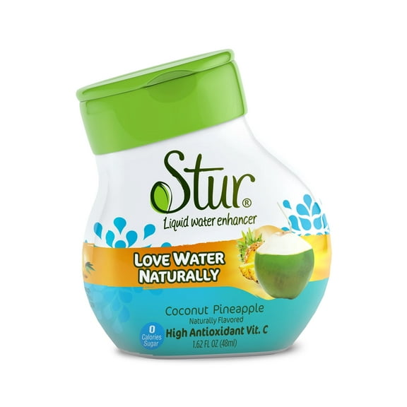 Stur - Coconut Pineapple, Liquid Water Enhancer Drink Mix, 1.62 fl oz Bottle (10 Pack)