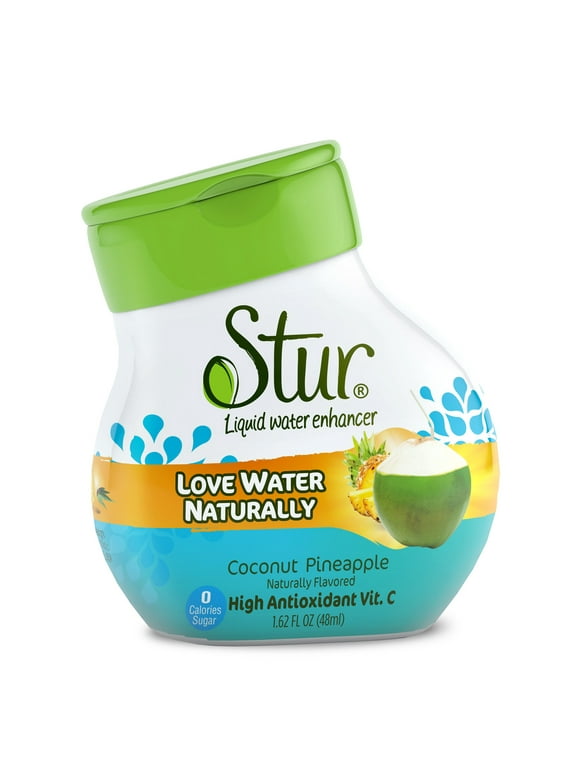 Stur - Coconut Pineapple, Liquid Water Enhancer Drink Mix, 1.62 fl oz Bottle (10 Pack)