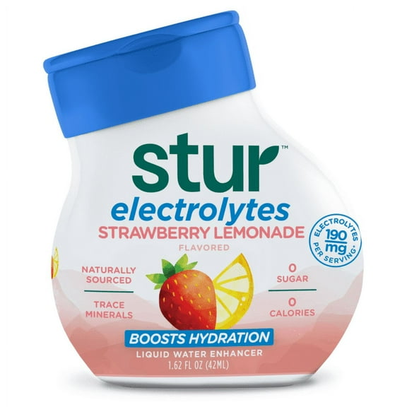 Stur Drinks Strawberry Lemonade Electrolytes Liquid Water Enhancer 1.62 fl oz (Pack of 6)