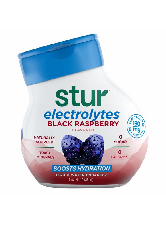 Stur Electrolytes Black Raspberry, Liquid Water Enhancer, On-the-Go, 1.62oz