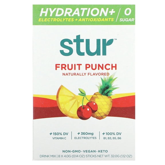 Stur Hydration+ Fruit Punch Electrolyte Drink Mix