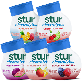 Stur Liquid Electrolyte Hydration Liquid Drink Mix Variety Pack, Liquid Water Enhancer, Sugar-Free, 5 Pack