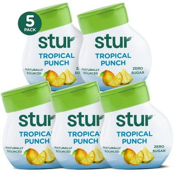 Stur Liquid Water Enhancer | Tropical Punch | Sweetened with Stevia | High in Vitamin C & Antioxidants | Sugar Free | Daily Hydration & Workout Recovery | Zero Calories | Keto | Vegan (5 Pac