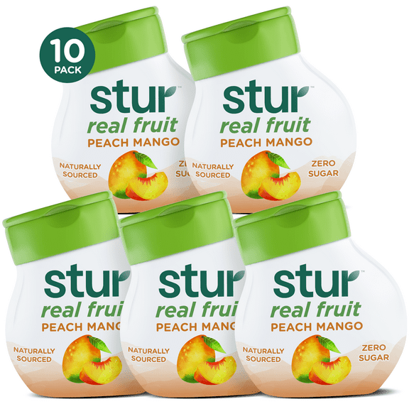 Stur - Peach Mango, Liquid Water Enhancer Drink Mix, 1.62 fl oz Bottle (10 Pack)