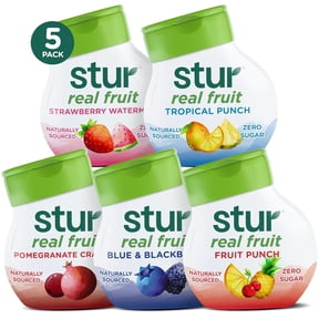Stur Classic Real Fruit Liquid Drink Mix Variety Pack,Liquid Water Enhancer, Sugar-Free, 5 Pack