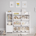 thumbnail image 1 of Sturdis Kids Toy Storage Organizer With Bookshelf and White Bins, 1 of 8