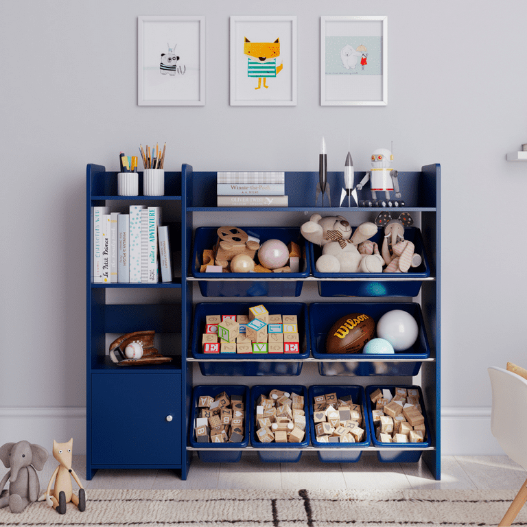 Sturdis Kids Toy Storage Organizer and Storage Bins - Dark Blue, Size: Small