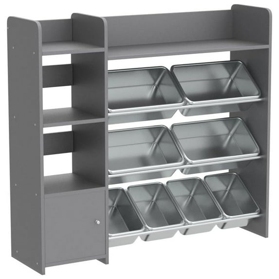 Open Box Sturdis Kids Storage Organizer w/Cabinet, Bookshelf & 8 Toy Bins