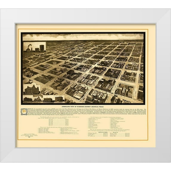 Sturdivant 16x15 White Modern Wood Framed Museum Art Print Titled - Amarillo Texas - Sturdivant 1912