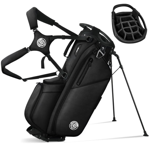 Sturdum 14-Way Lightweight Golf Stand Bag, 5.5 lb 900D Oxford Golf Bag with Full-Length Dividers, Cooler Pocket, Stable Base, Flex Legs & Dual Padded Straps
