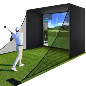 Sturdum Golf Simulator Enclosure Kit with HD Impact Screen, Steel Frame & Side Netting, Light-Blocking Design for Home Golf Setup, Indoor Training & Launch Monitor Practice