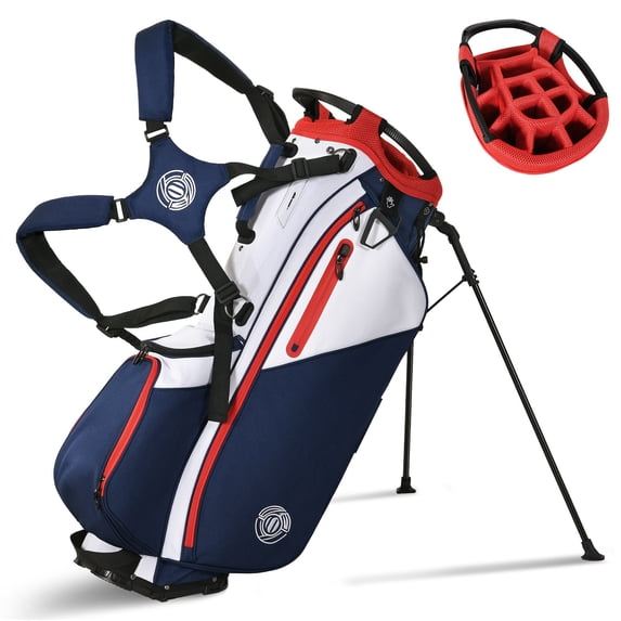 Sturdum Golf Stand Bag, 14 Way Golf Bag with Stand, Lightweight Golf Club Bags for Men Women, Stand Golf Bag with Padded Ergonomic Double Strap, Full Length Dividers, Rain Hood