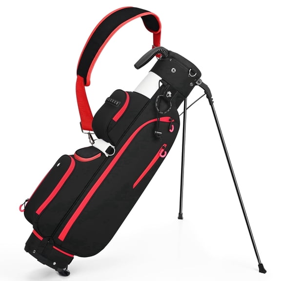 Sturdum Lightweight Golf Stand Bag, 3.7lbs Par 3 Sunday Golf Bag with 3-Way Divider, Weatherproof 900D Oxford, Compact Carry Bag with Cooler Pocket for Driving Range
