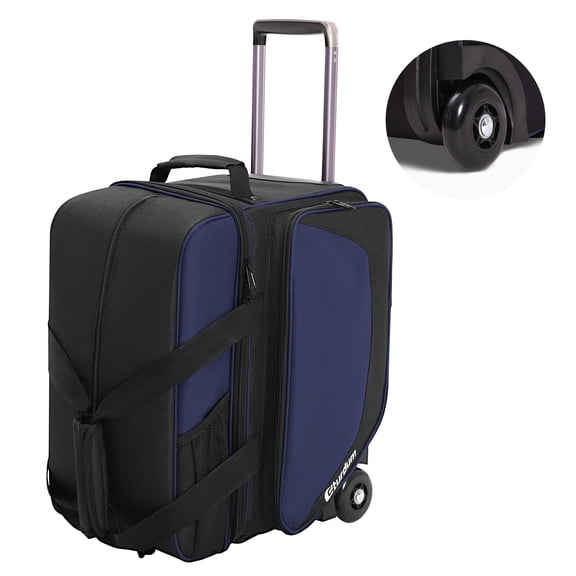 Sturdum Rolling Bowling Ball Bag with Wheels, Bowling Roller Bag with Shoe Compartment, Retractable Handle & EVA Ball Dividers