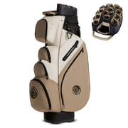 Sturdum T-Lock Golf Cart Bag, 14-Way Full-Length Divider Golf Bag with Rigid Inner Shell, Quiet Club Organization System, Ergonomic Padded Strap & Rain Cover