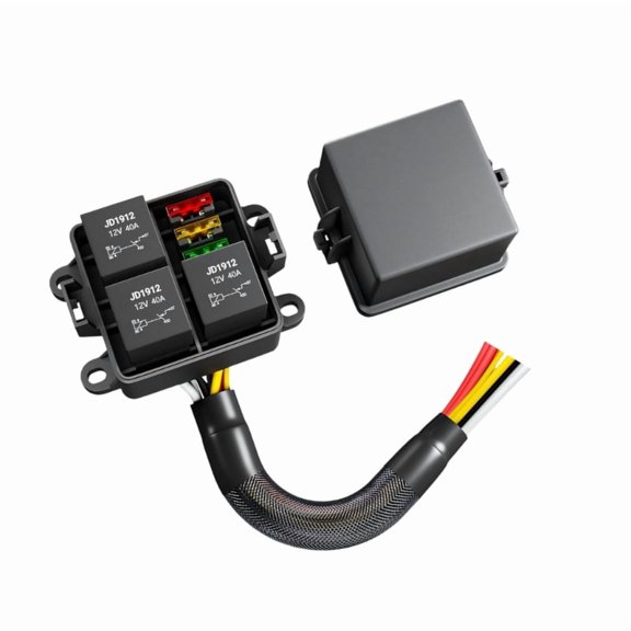 Sturdy 12V 3 Way Breaker Control Panel With Color Coded Cables For Organized Installation