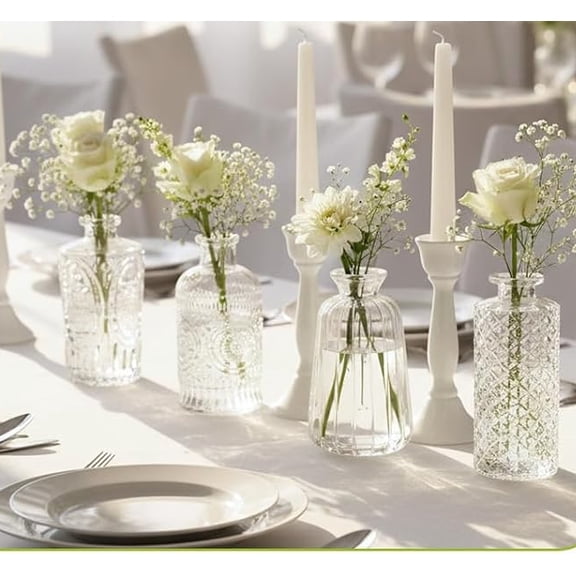 Sturdy 24 Pack Clear Mini Glass Vases Perfect for Home and Wedding Decor