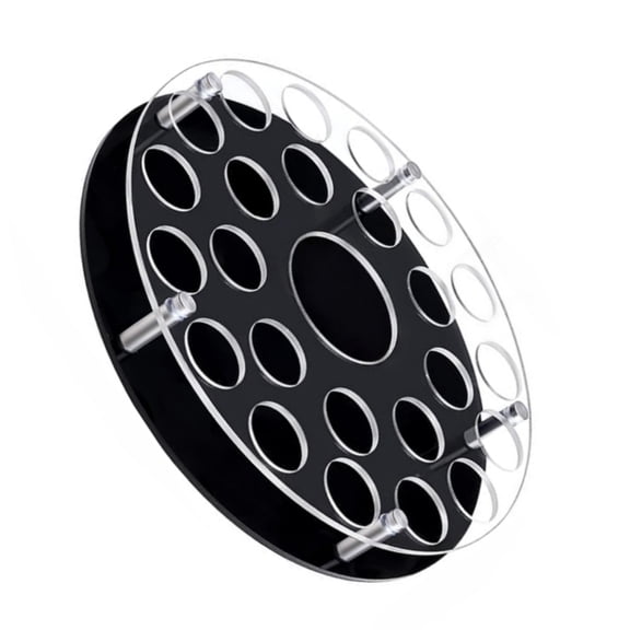 Sturdy 25 Hole Acrylic Glass Holder for Wine Storage Includes Central Bottle Compartment